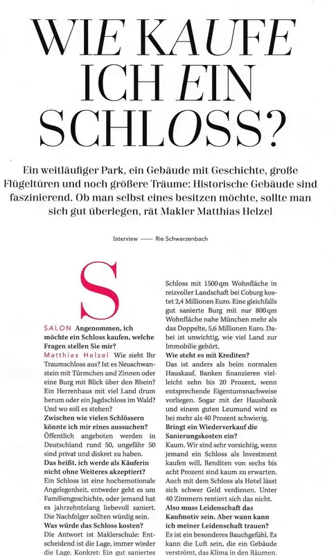 SALON - Wie kaufe ich ein Schloss?