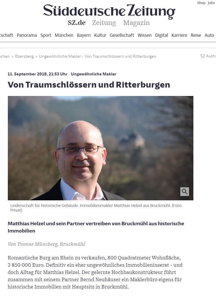 SZ-Artikel über ungewöhnliche Makler