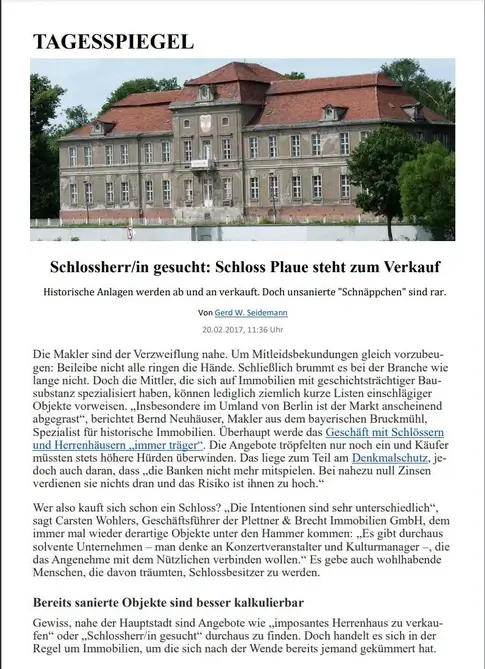 Schlossherr/in gesucht