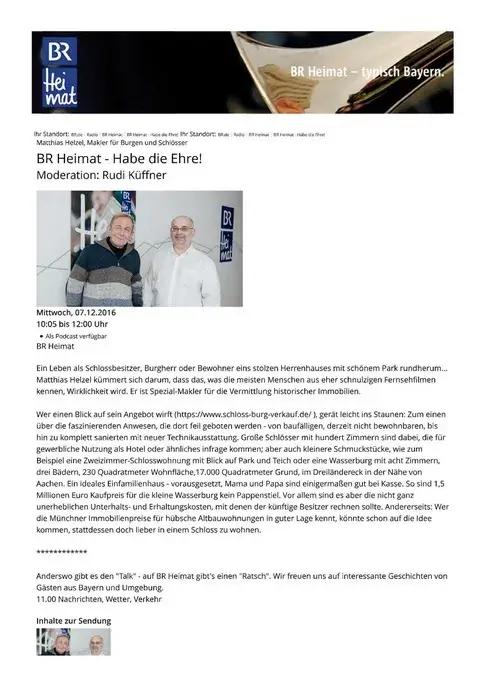 BR - Habe die Ehre - Interview mit Matthias Helzel