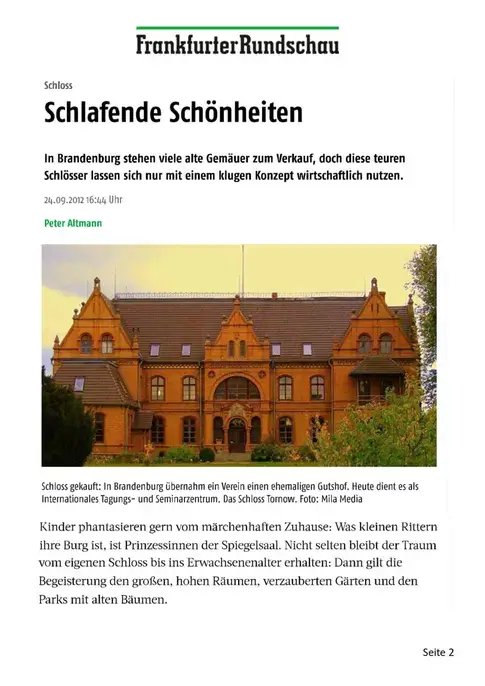 Frankfurter Rundschau schlafendeSchönheiten in Brandenburg