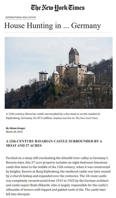 New York Times - House Hunting in Germany